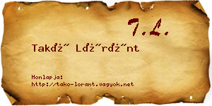 Takó Lóránt névjegykártya